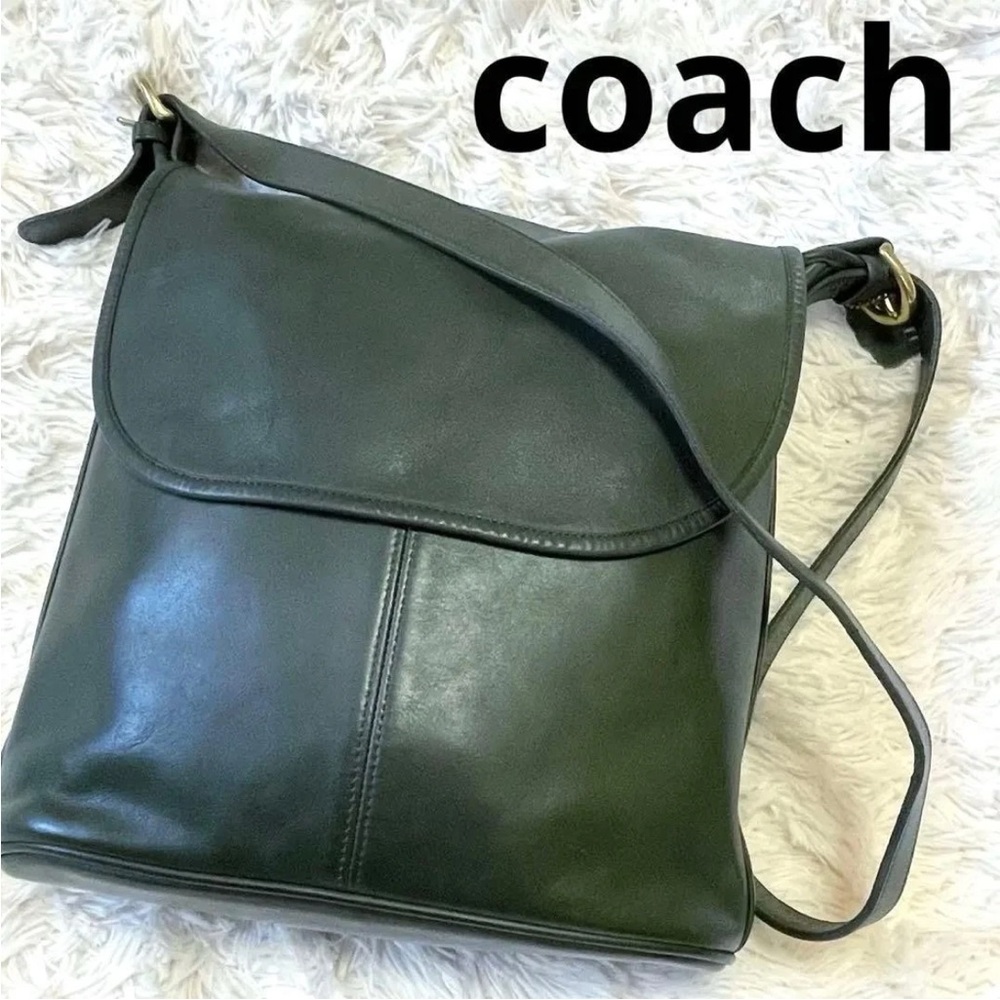 Coach Dark Green Leather Shoulder Bag